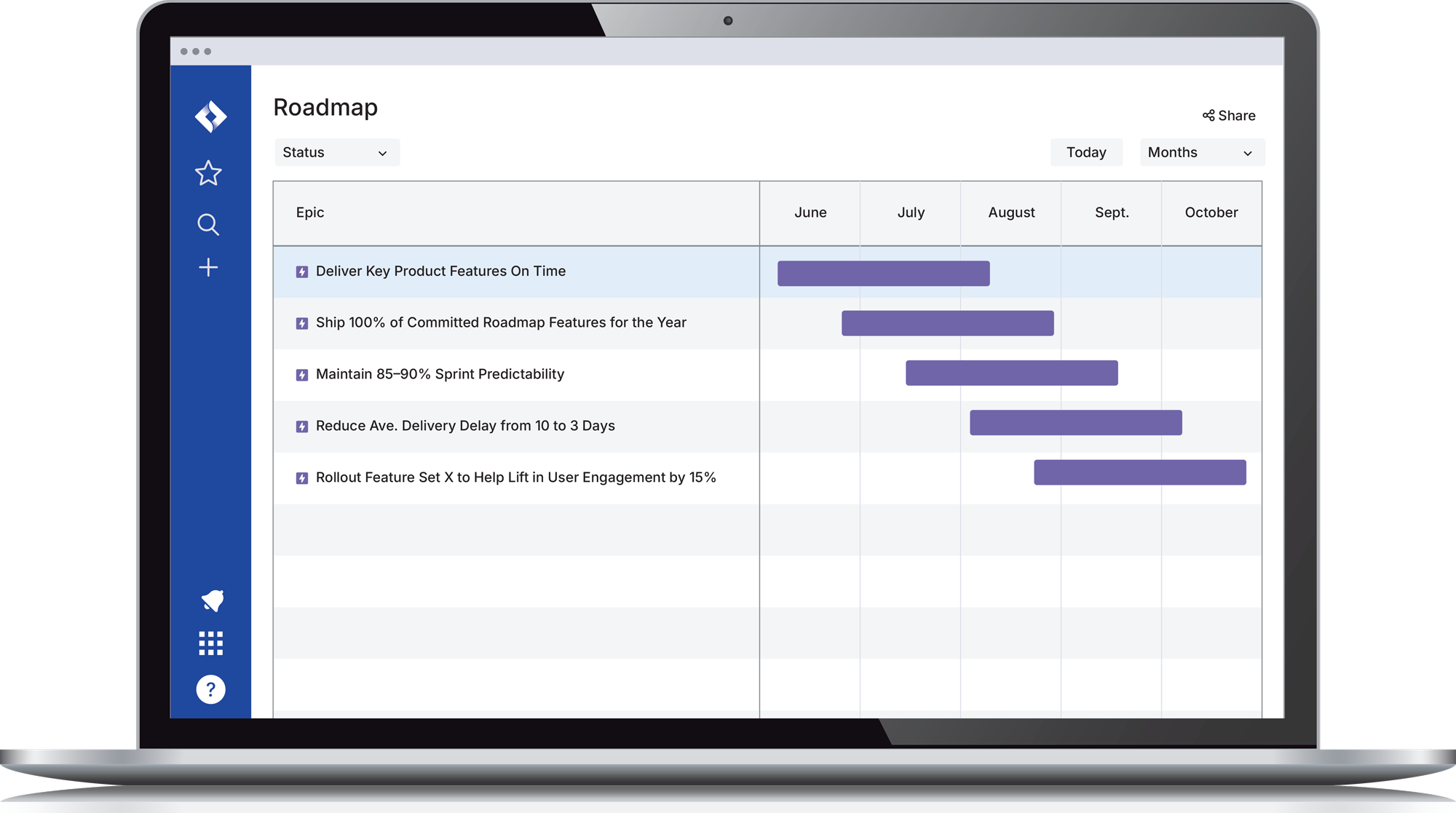 MatchStack Roadmap Dashboard on MacBook